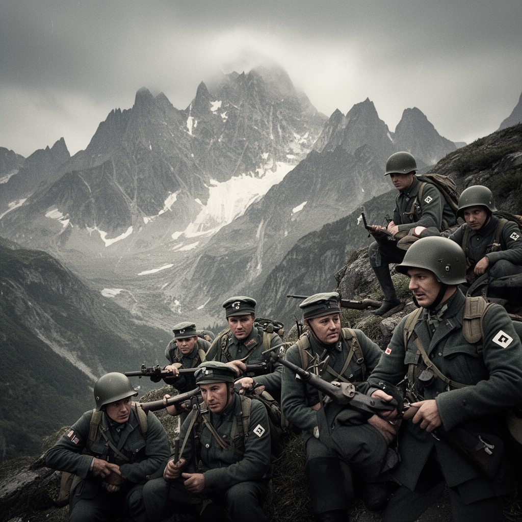 AI-generated illustration of Gebirgsjäger division