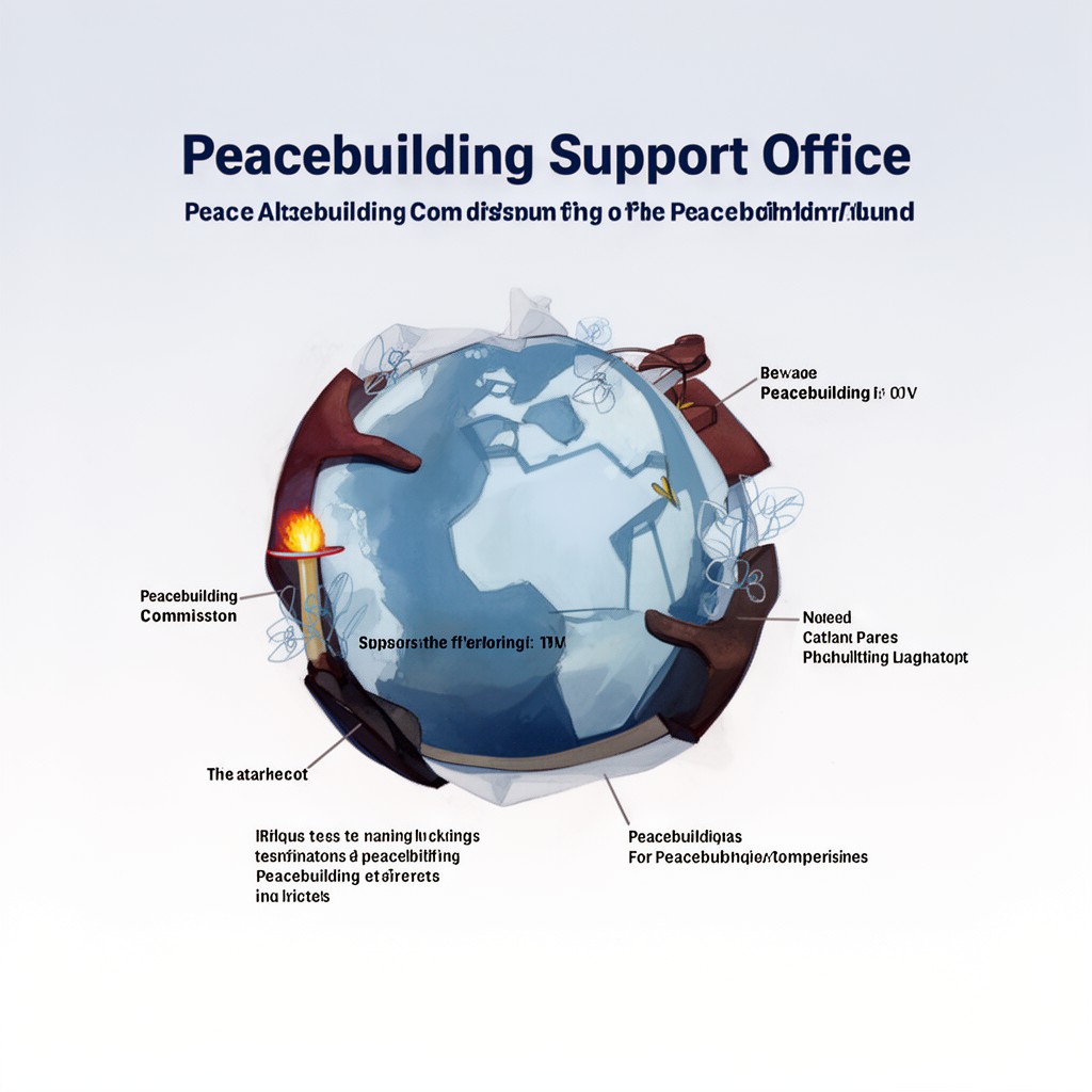AI-generated illustration of Peacebuilding Support Office