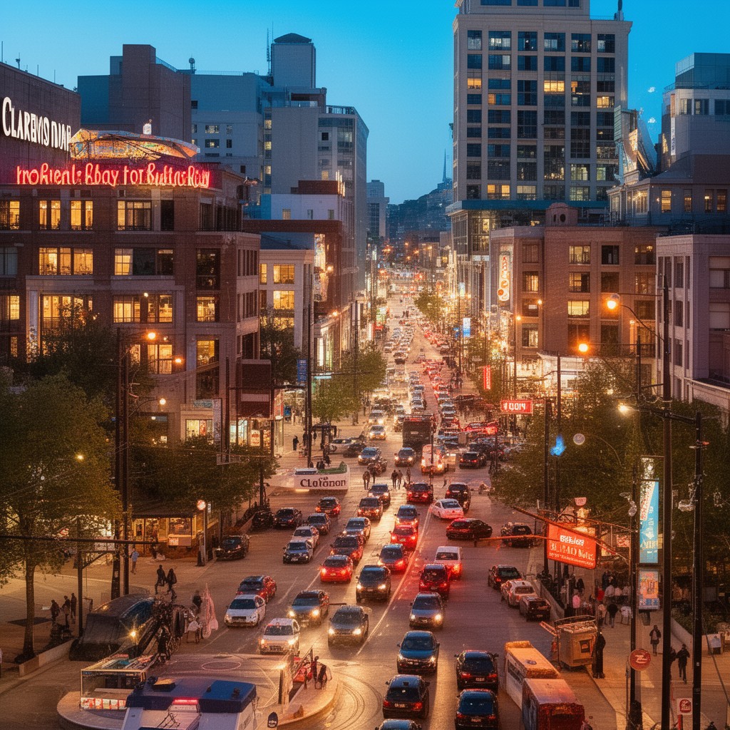 AI-generated illustration of Clarendon, Arlington