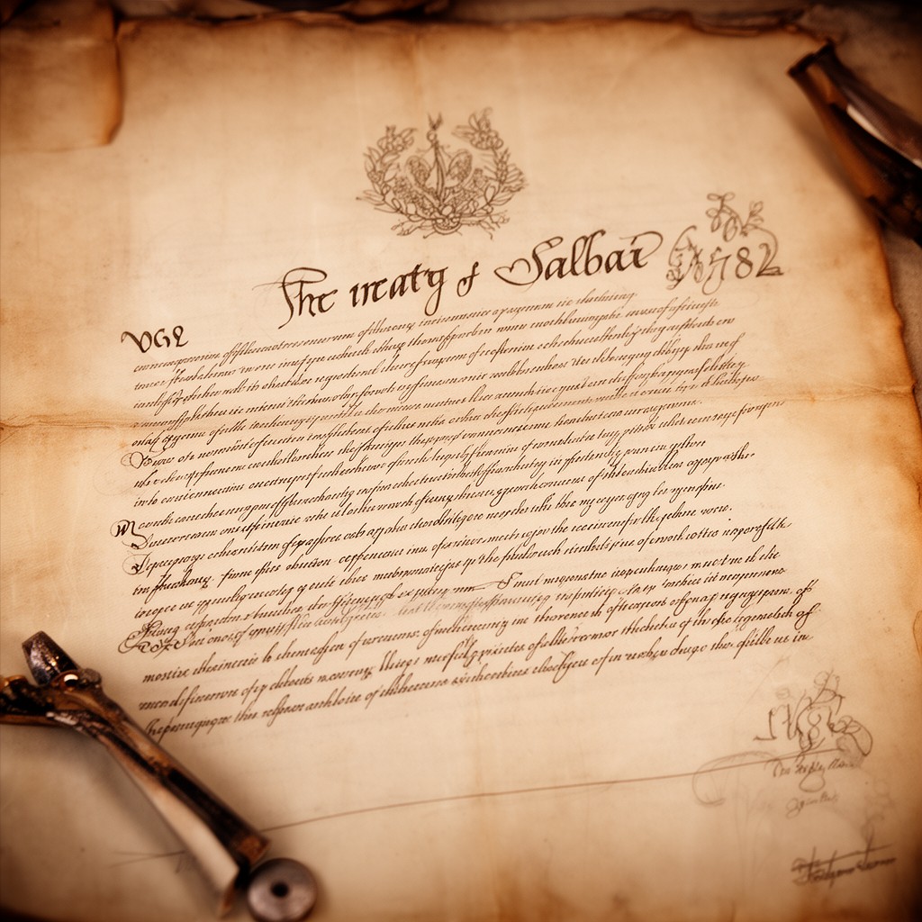 AI-generated illustration of Treaty of Salbai (1782)