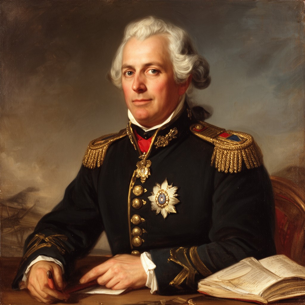 AI-generated illustration of Admiral Jean-François de La Clue-Sabran