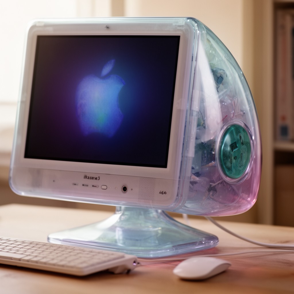 AI-generated illustration of iMac G3