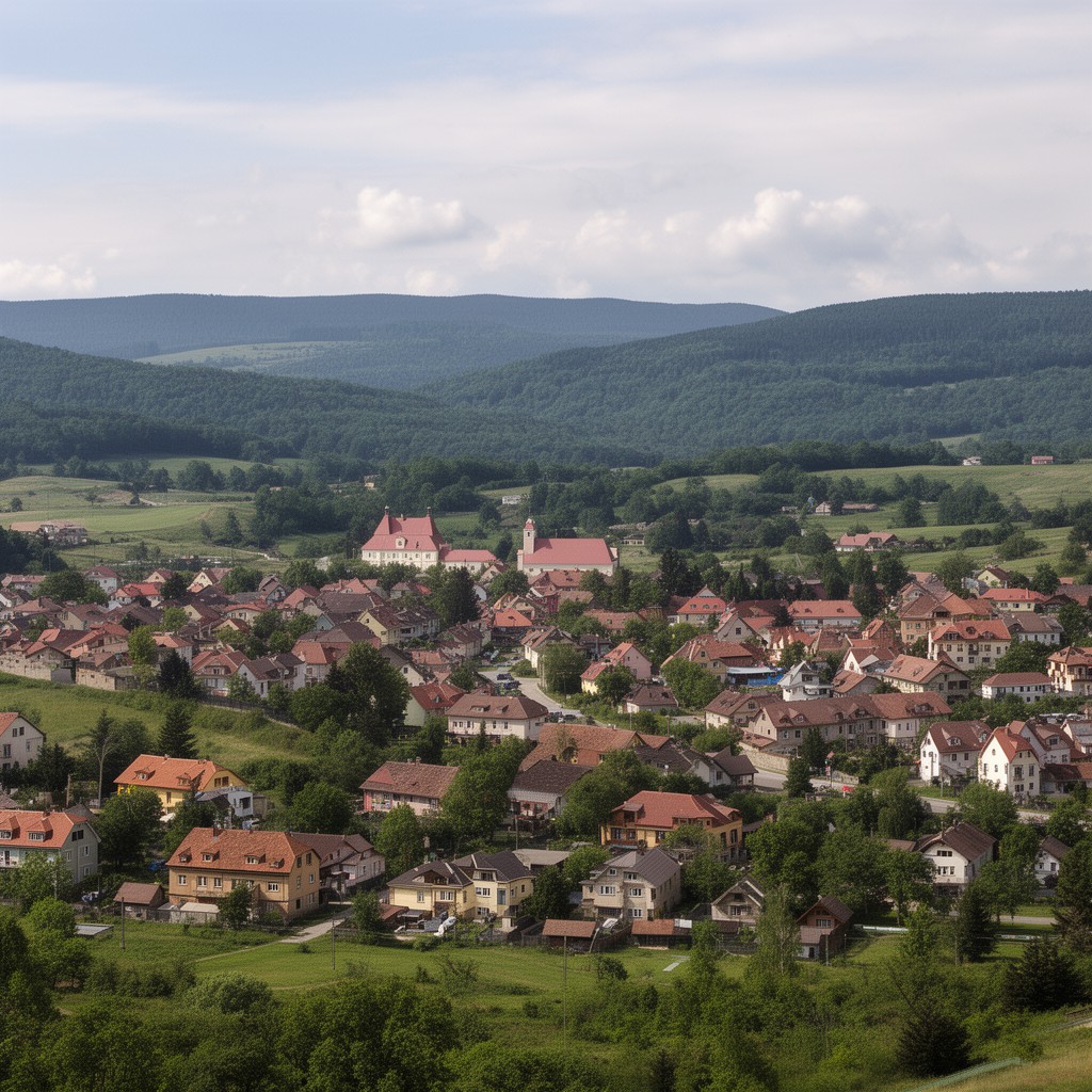 AI-generated illustration of southern Slovakia