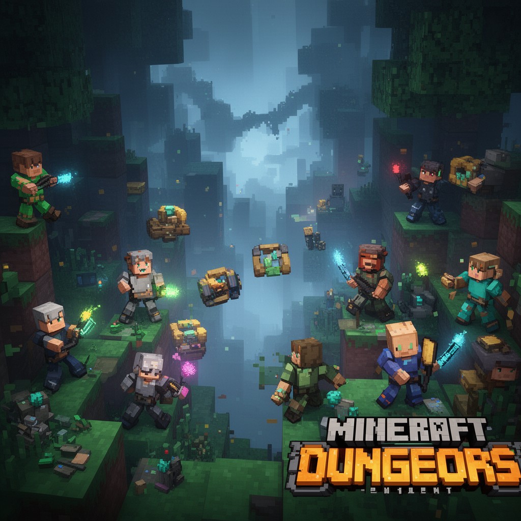 AI-generated illustration of Minecraft Dungeons