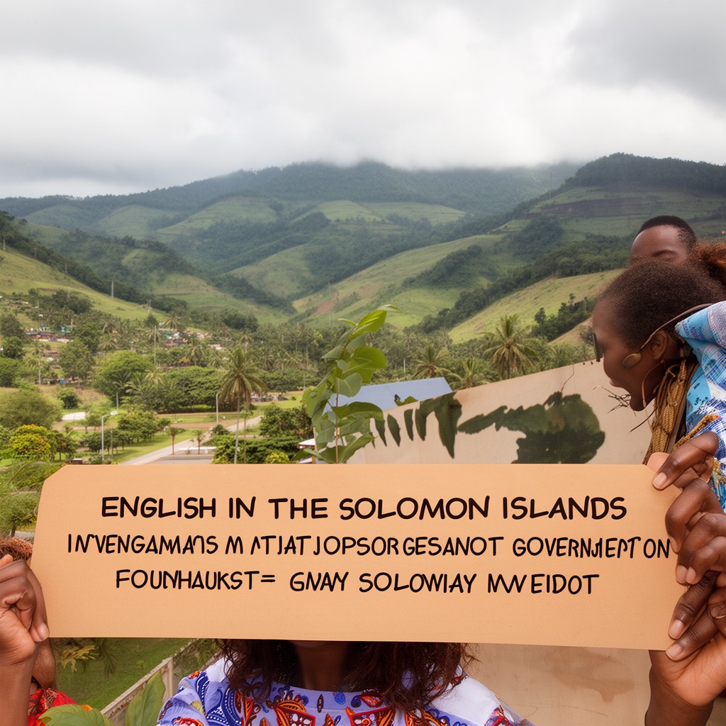 AI-generated illustration of English in the Solomon Islands