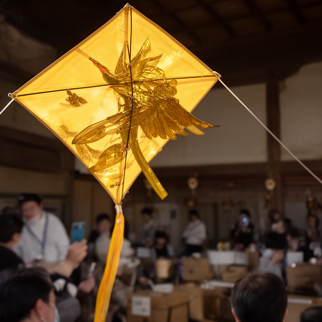 AI-generated illustration of golden kite