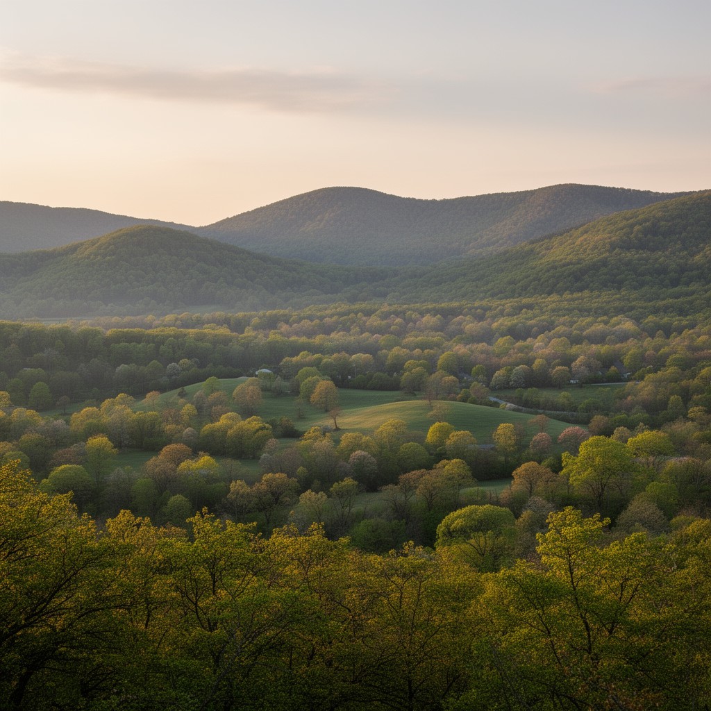 AI-generated illustration of Taconic Mountains foothills