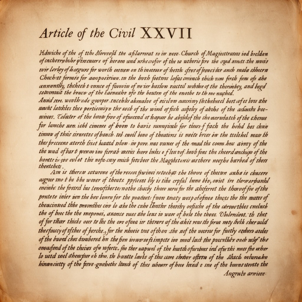 AI-generated illustration of Article XXXVII Of the Civil Magistrates