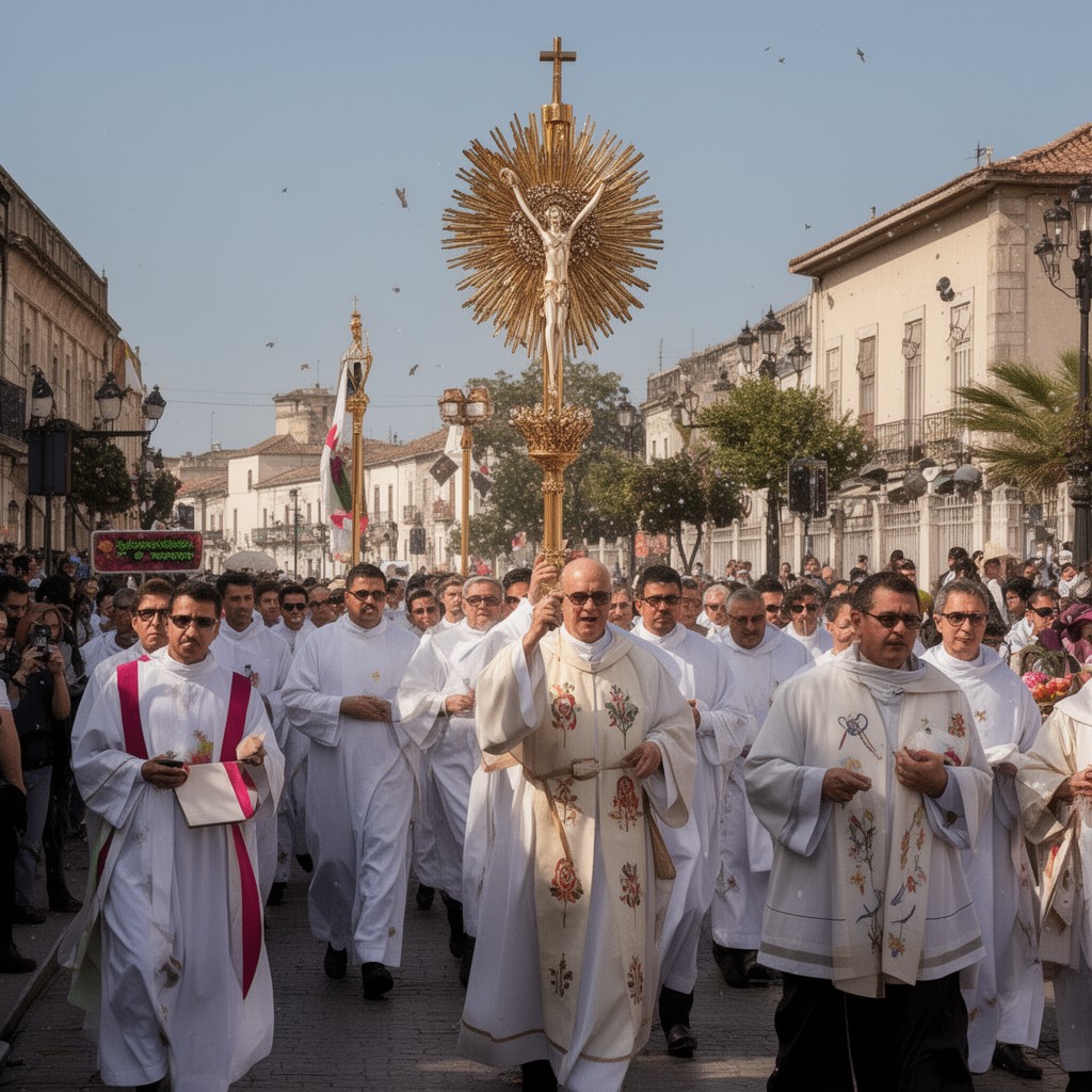 AI-generated illustration of Corpus Christi processions