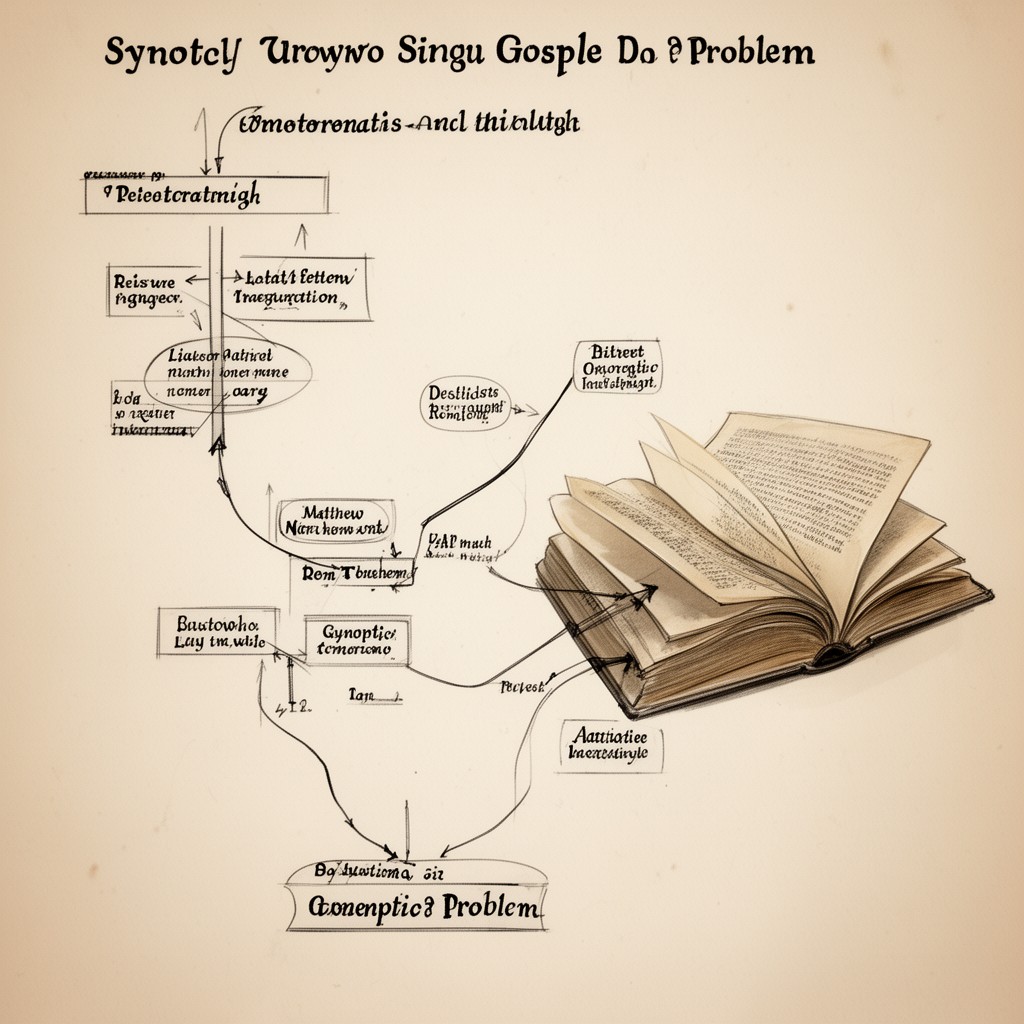 AI-generated illustration of Synoptic Problem