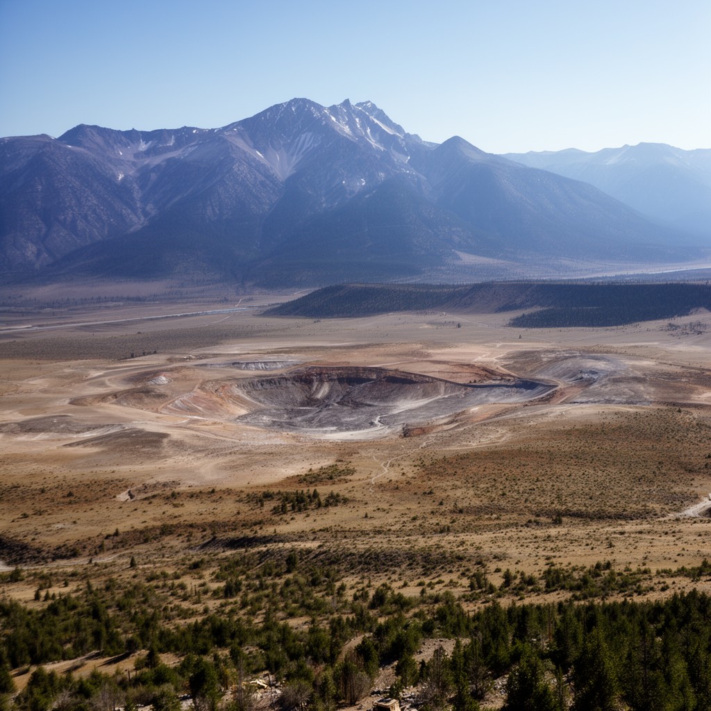 AI-generated illustration of Long Valley Caldera