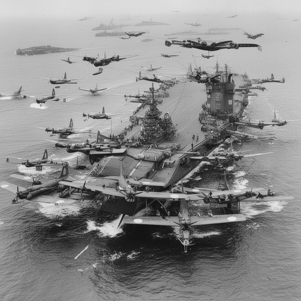 AI-generated illustration of First Air Fleet of the Imperial Japanese Navy