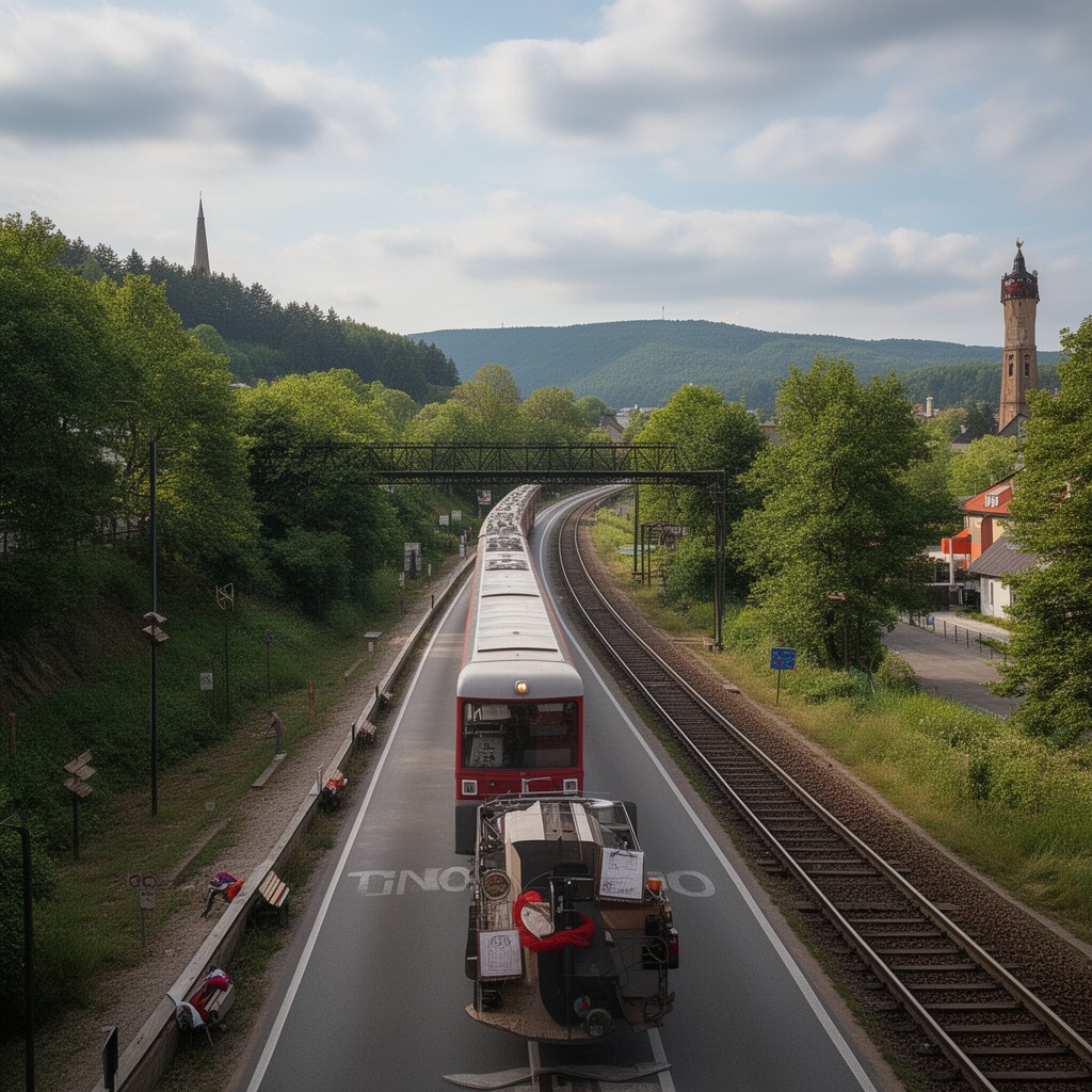 AI-generated illustration of Chemnitz–Flöha railway