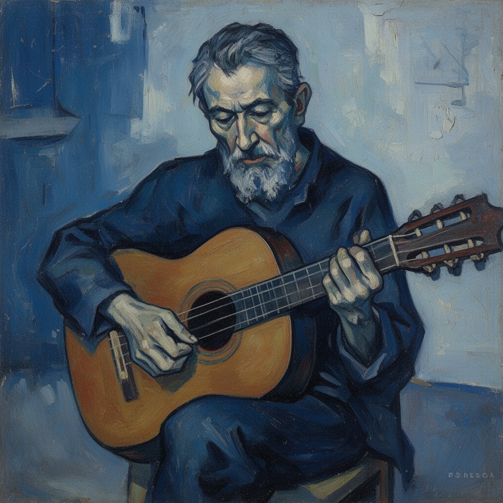 AI-generated illustration of The Old Guitarist