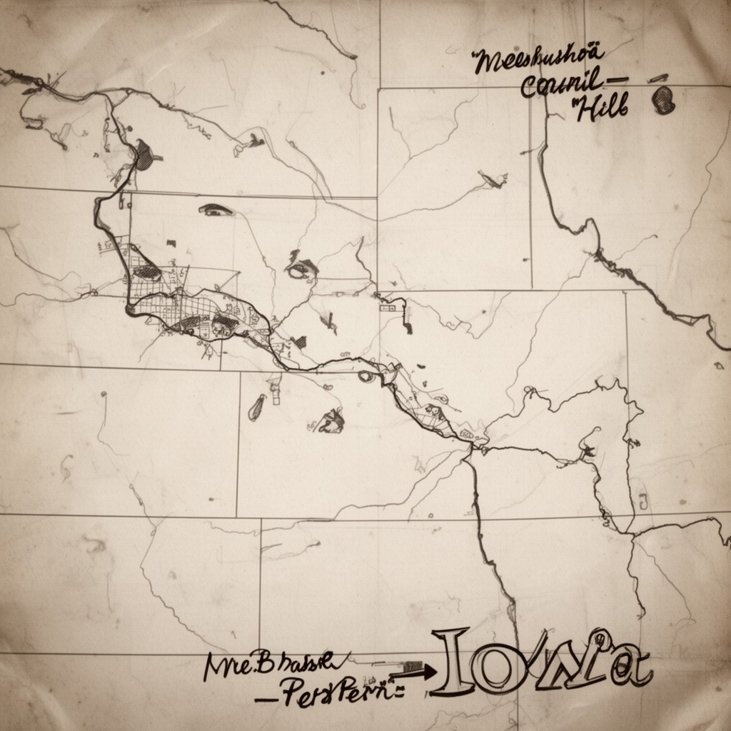 AI-generated illustration of Nebraska–Iowa region