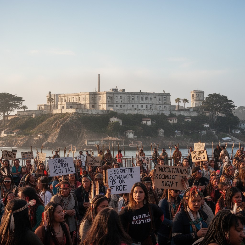 AI-generated illustration of Occupation of Alcatraz