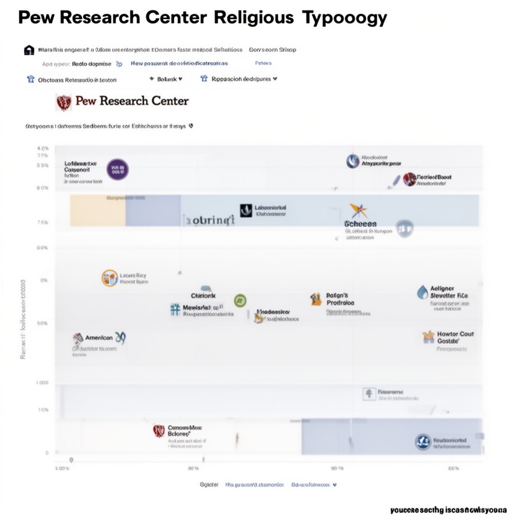AI-generated illustration of Pew Research Center religious typology