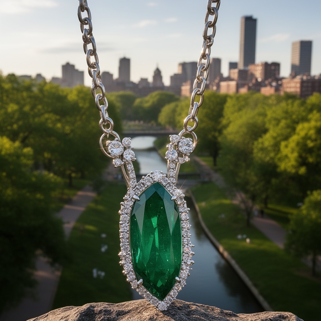 AI-generated illustration of Emerald Necklace