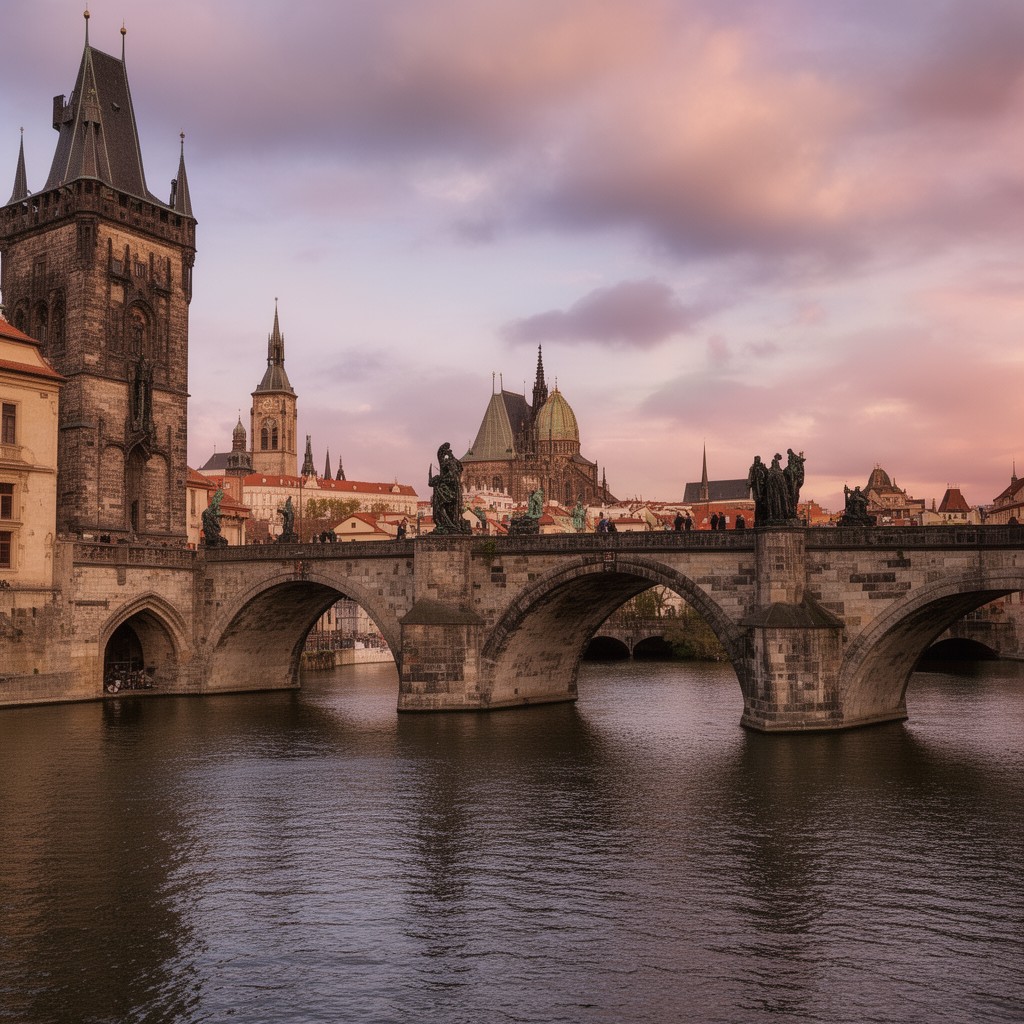 AI-generated illustration of Charles Bridge