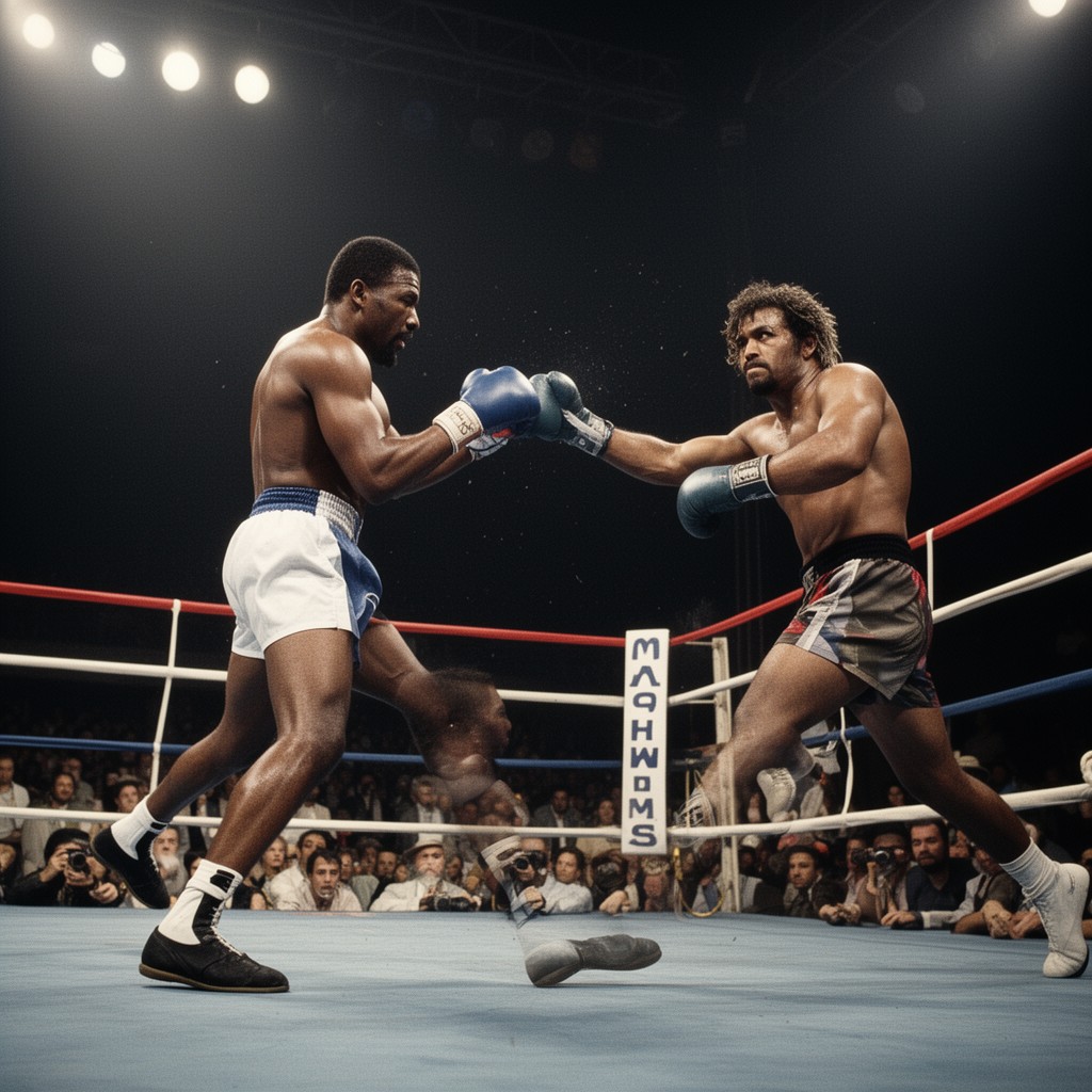 AI-generated illustration of Larry Holmes vs. Gerry Cooney