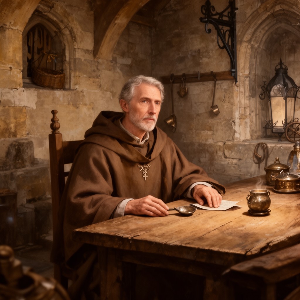 AI-generated illustration of Brother Cadfael