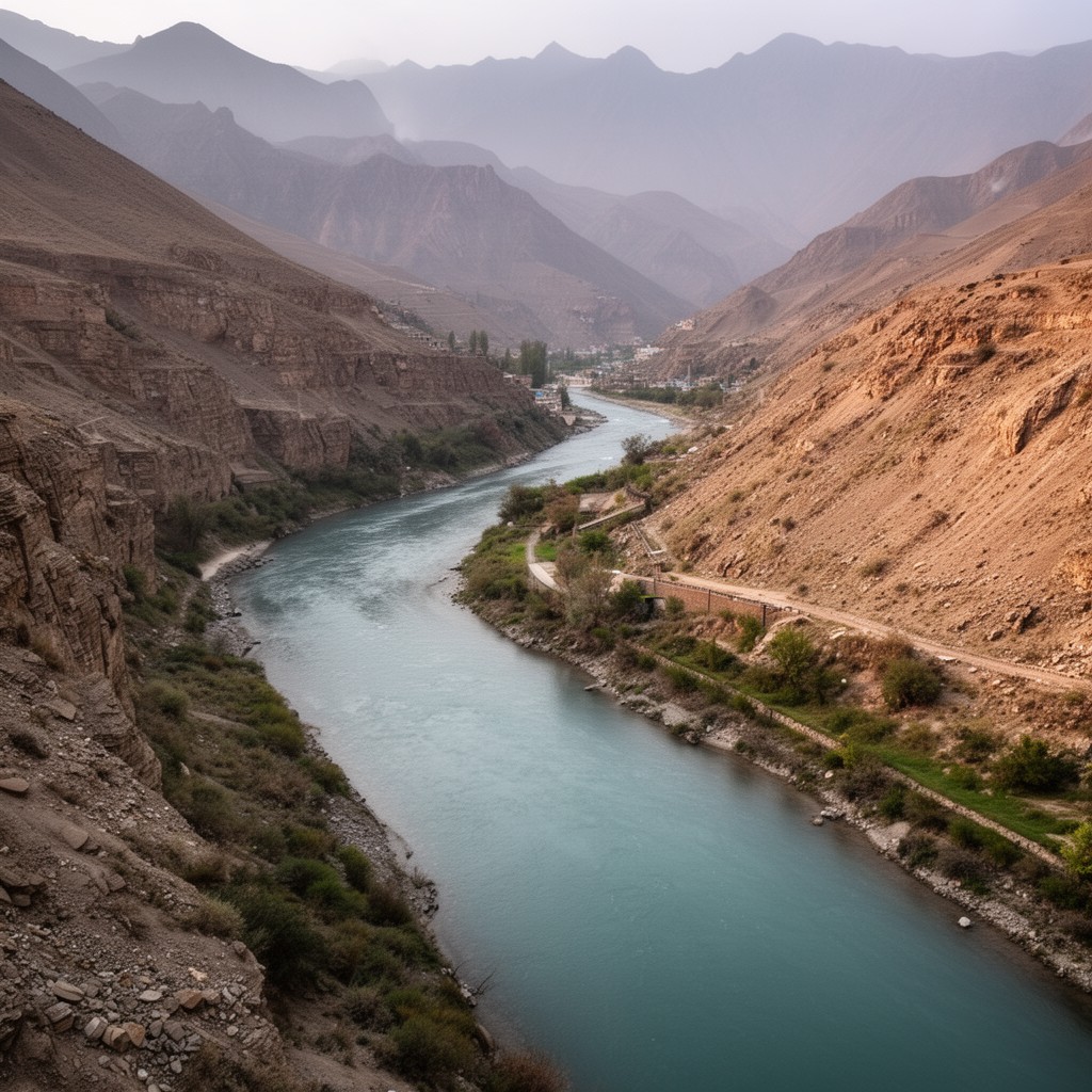 AI-generated illustration of Kabul River