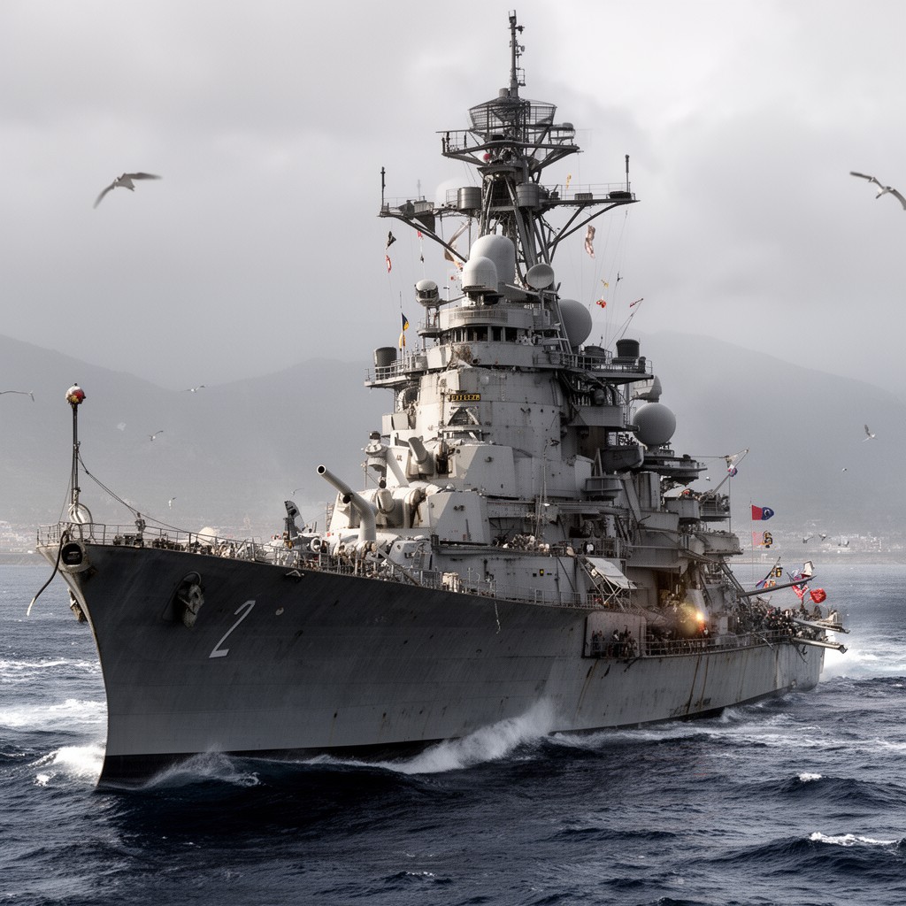 AI-generated illustration of USS South Dakota (BB-57)