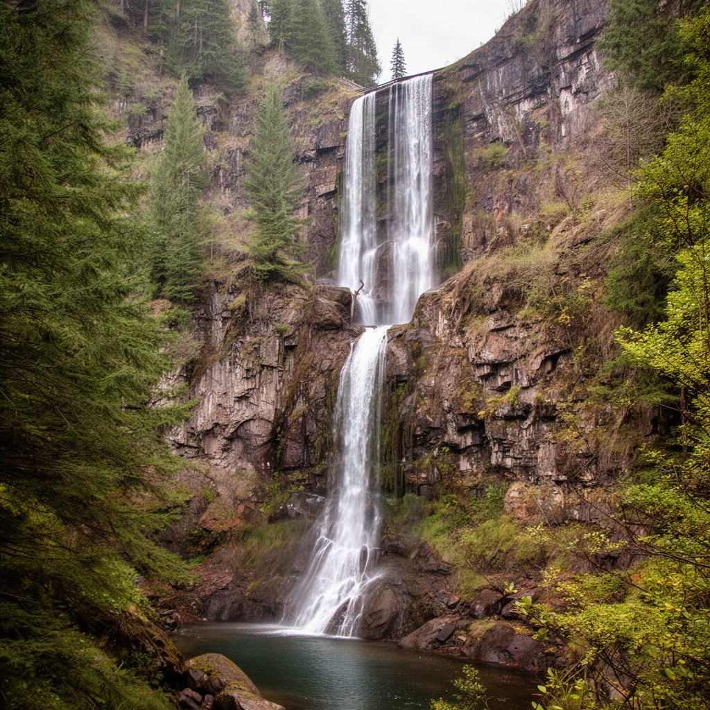 AI-generated illustration of Wahclella Falls