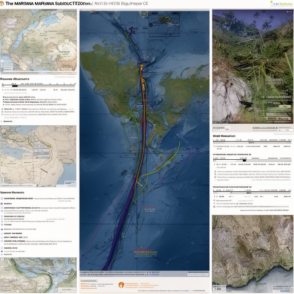 AI-generated illustration of Mariana subduction zone