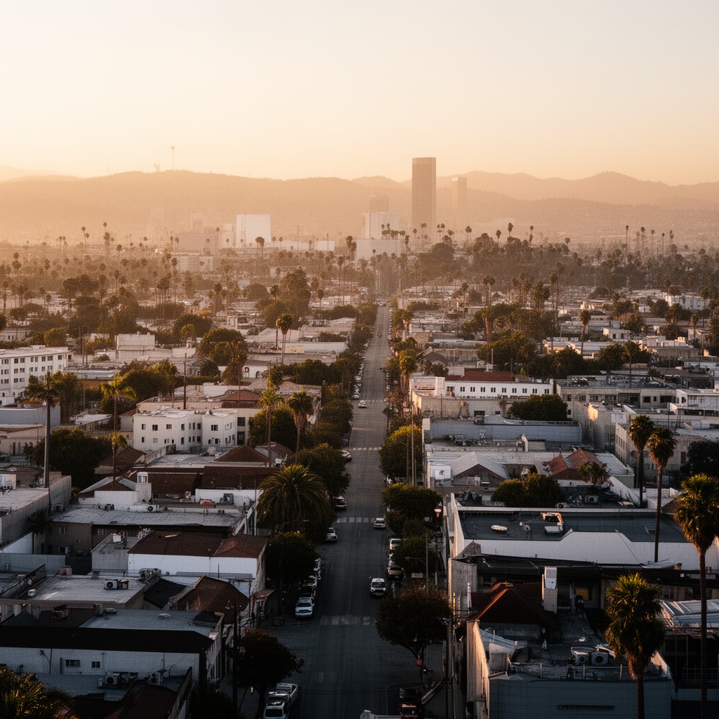 AI-generated illustration of Burbank, California