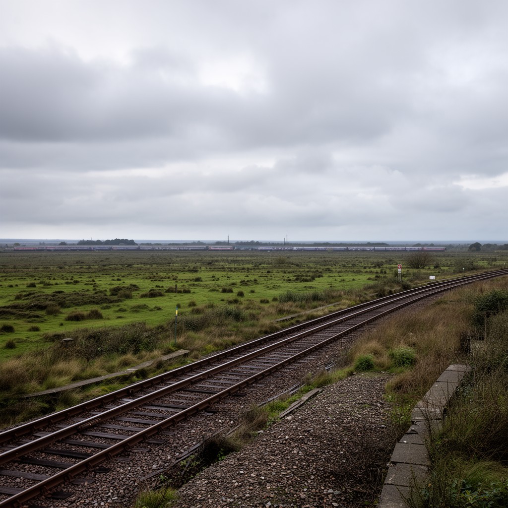 AI-generated illustration of Liverpool–Manchester line (via Chat Moss)