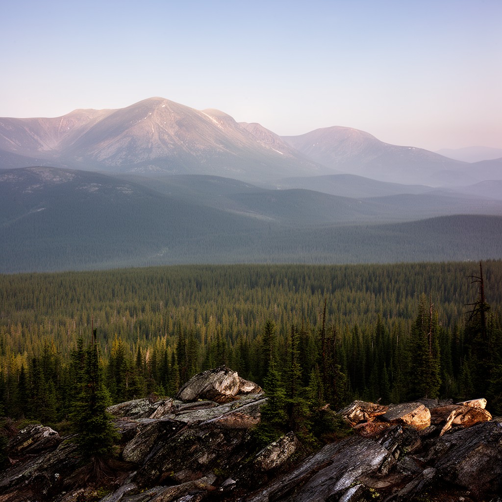 AI-generated illustration of High Peaks Wilderness Area