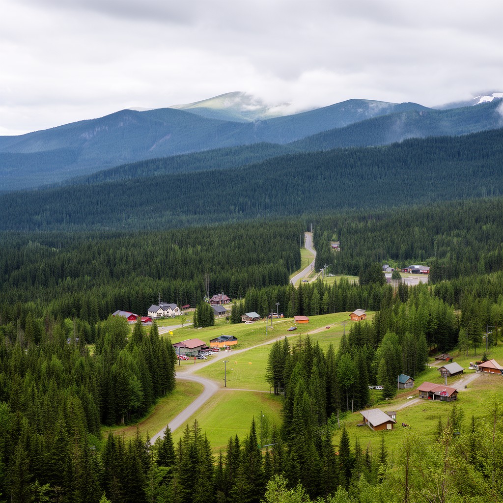 AI-generated illustration of Carrabassett Valley, Maine