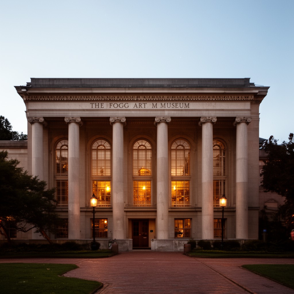 AI-generated illustration of Fogg Art Museum