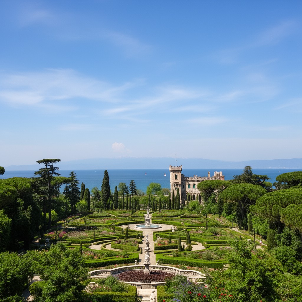 AI-generated illustration of Miramare Park