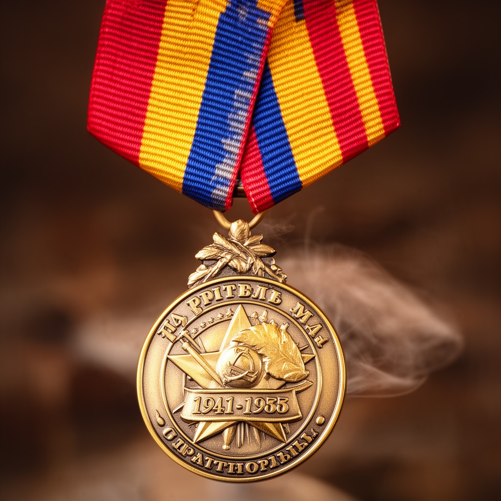 AI-generated illustration of Jubilee Medal "Thirty Years of Victory in the Great Patriotic War 1941–1945"