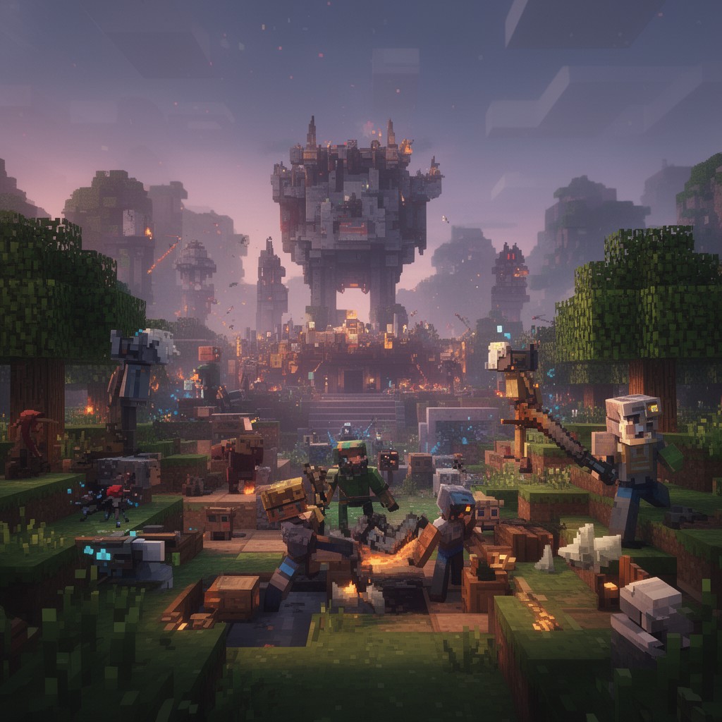 AI-generated illustration of Minecraft Legends