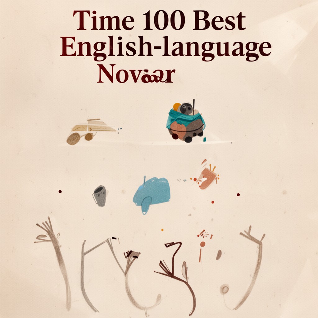 AI-generated illustration of Time 100 best English-language novels list