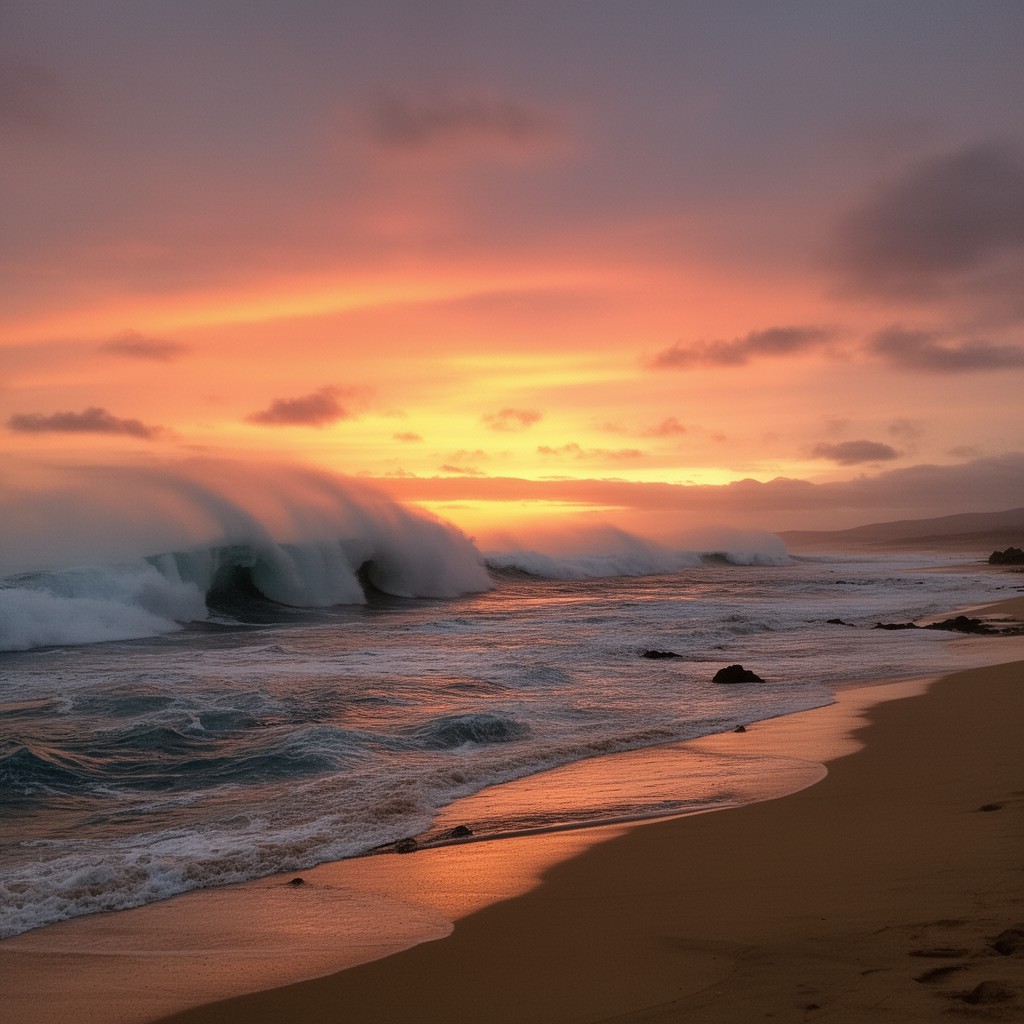 AI-generated illustration of Sunset Beach