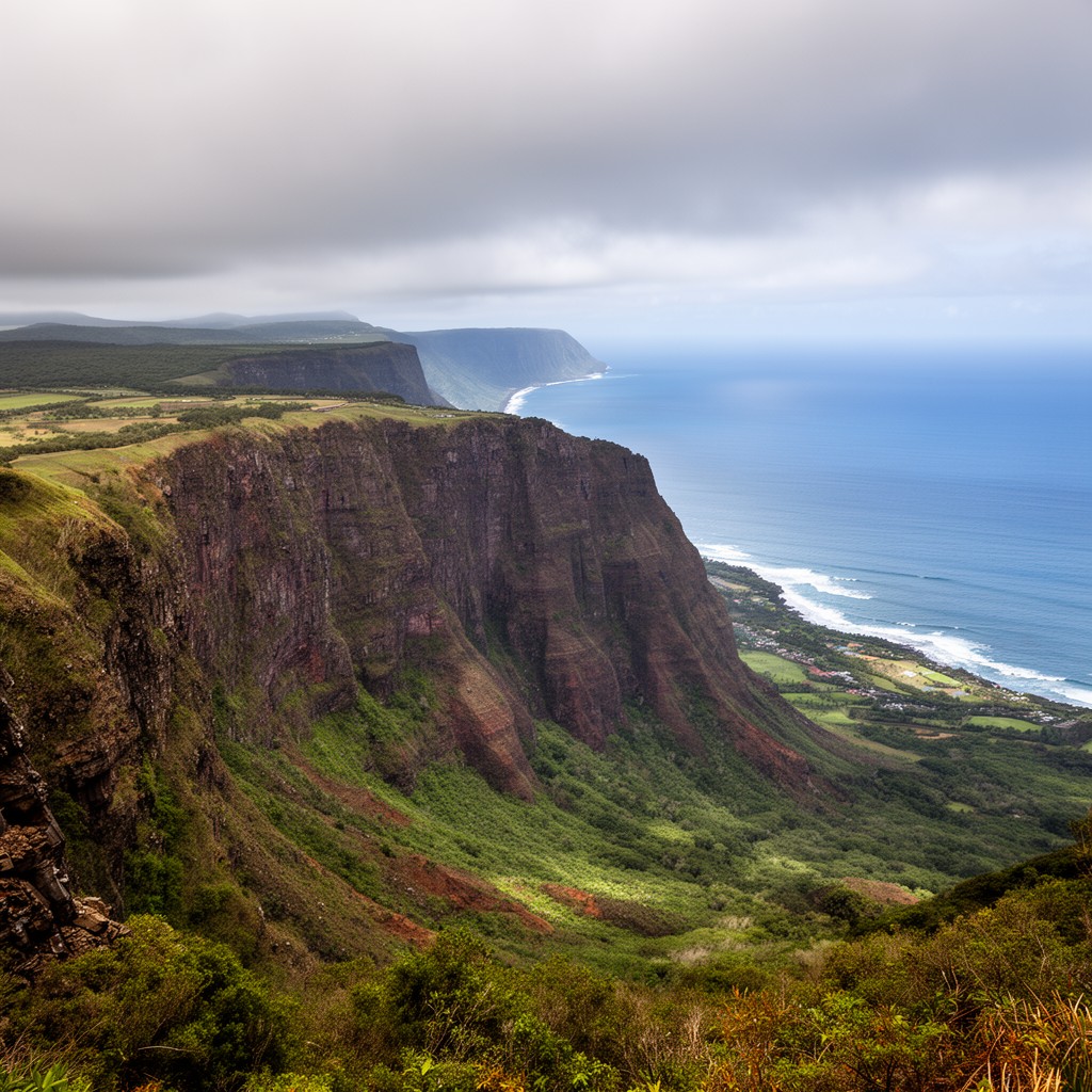AI-generated illustration of Nuʻuanu Pali Lookout