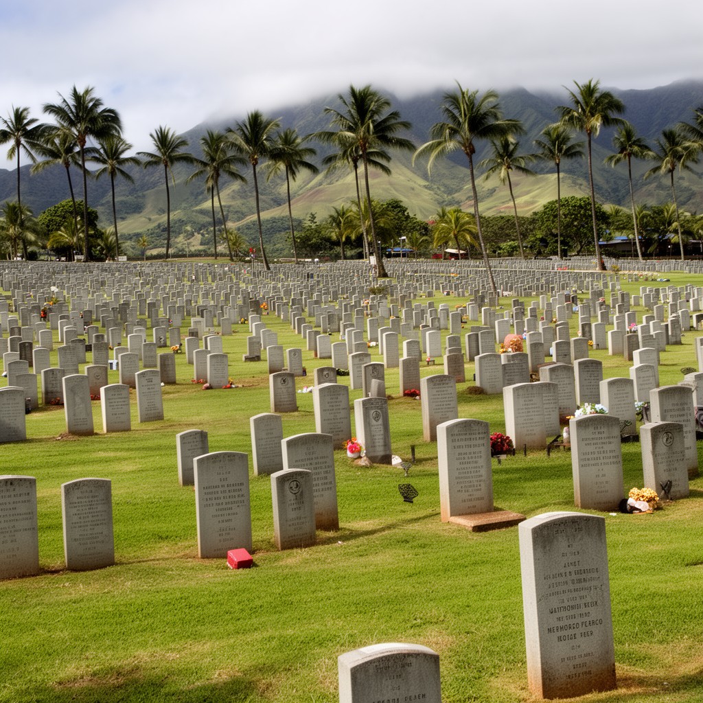 AI-generated illustration of National Memorial Cemetery of the Pacific