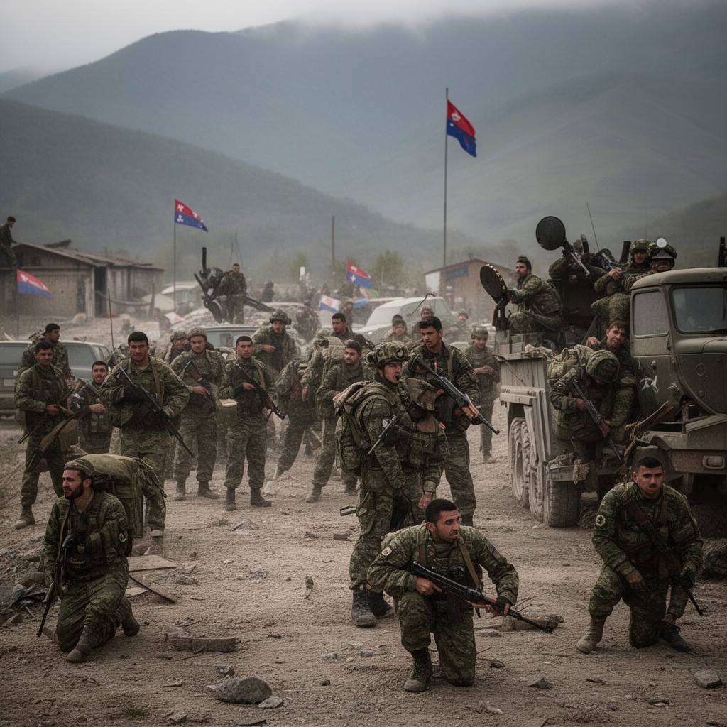 AI-generated illustration of South Ossetian forces