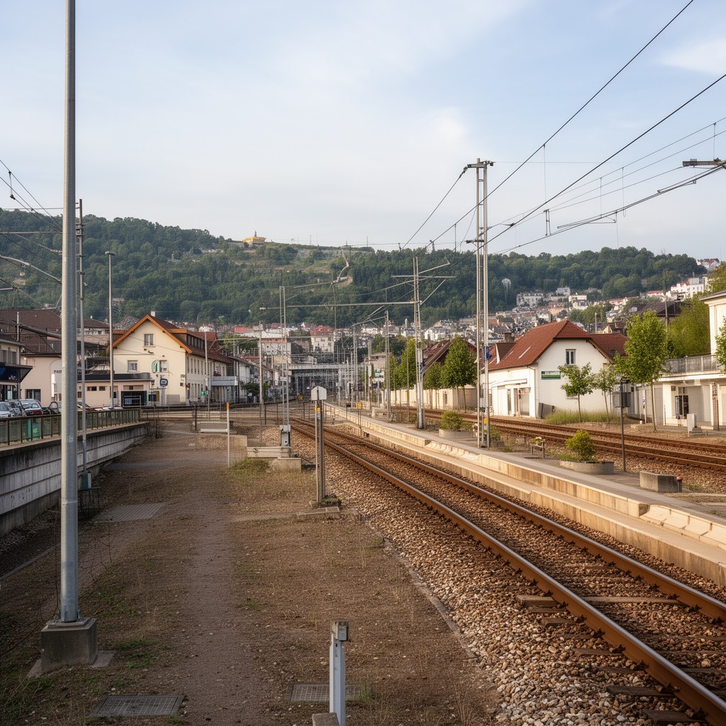 AI-generated illustration of Luxembourg–Thionville railway line