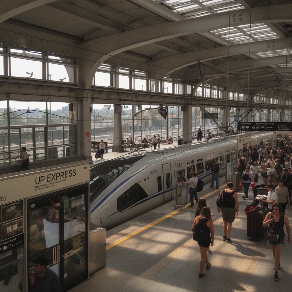 AI-generated illustration of UP Express at Union station