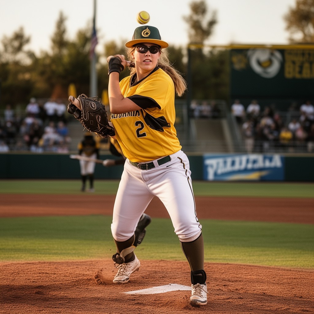 AI-generated illustration of California Golden Bears softball