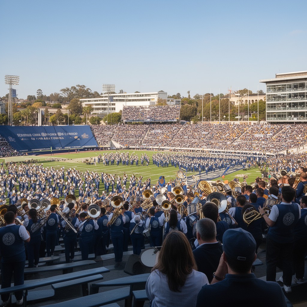 AI-generated illustration of University of California Marching Band