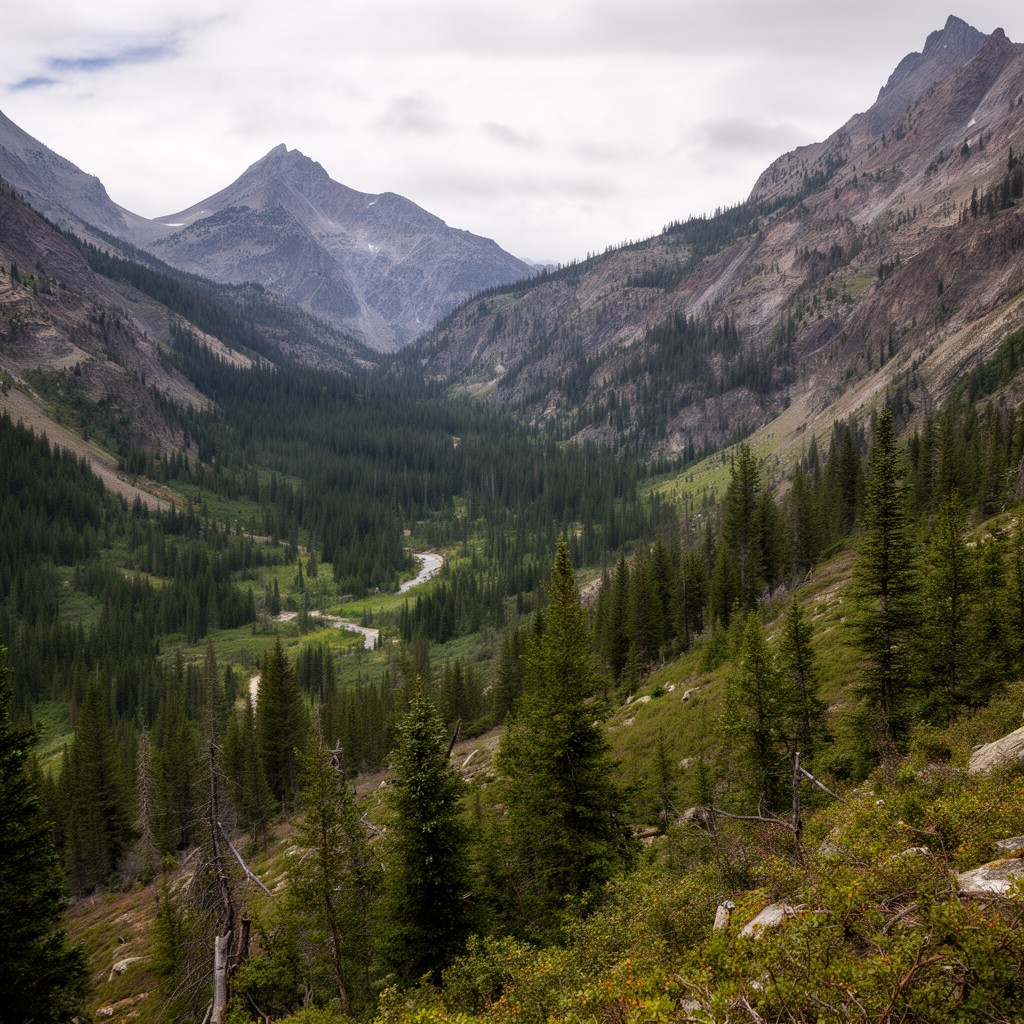 AI-generated illustration of Greenhorn Mountain Wilderness (part)