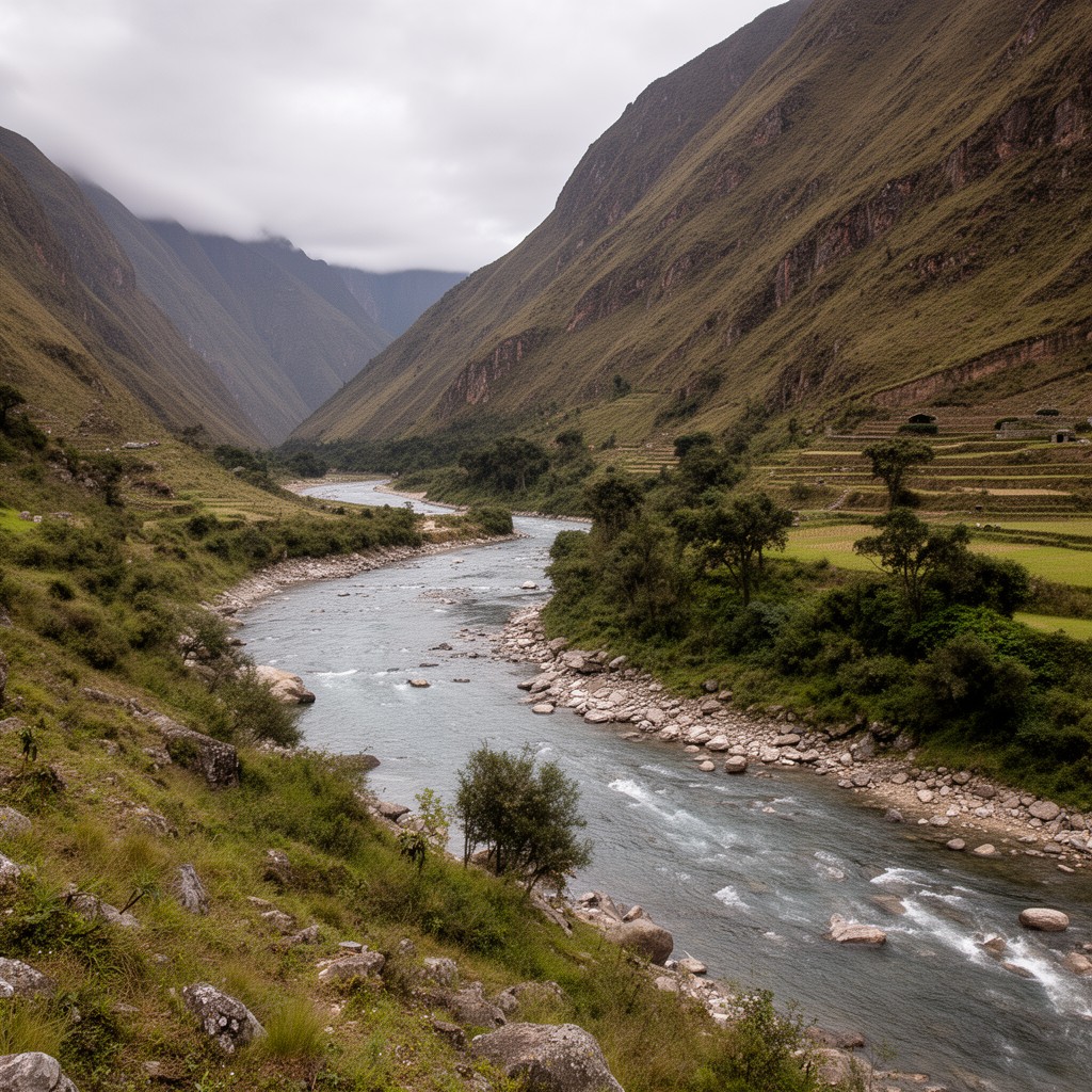AI-generated illustration of Urubamba River