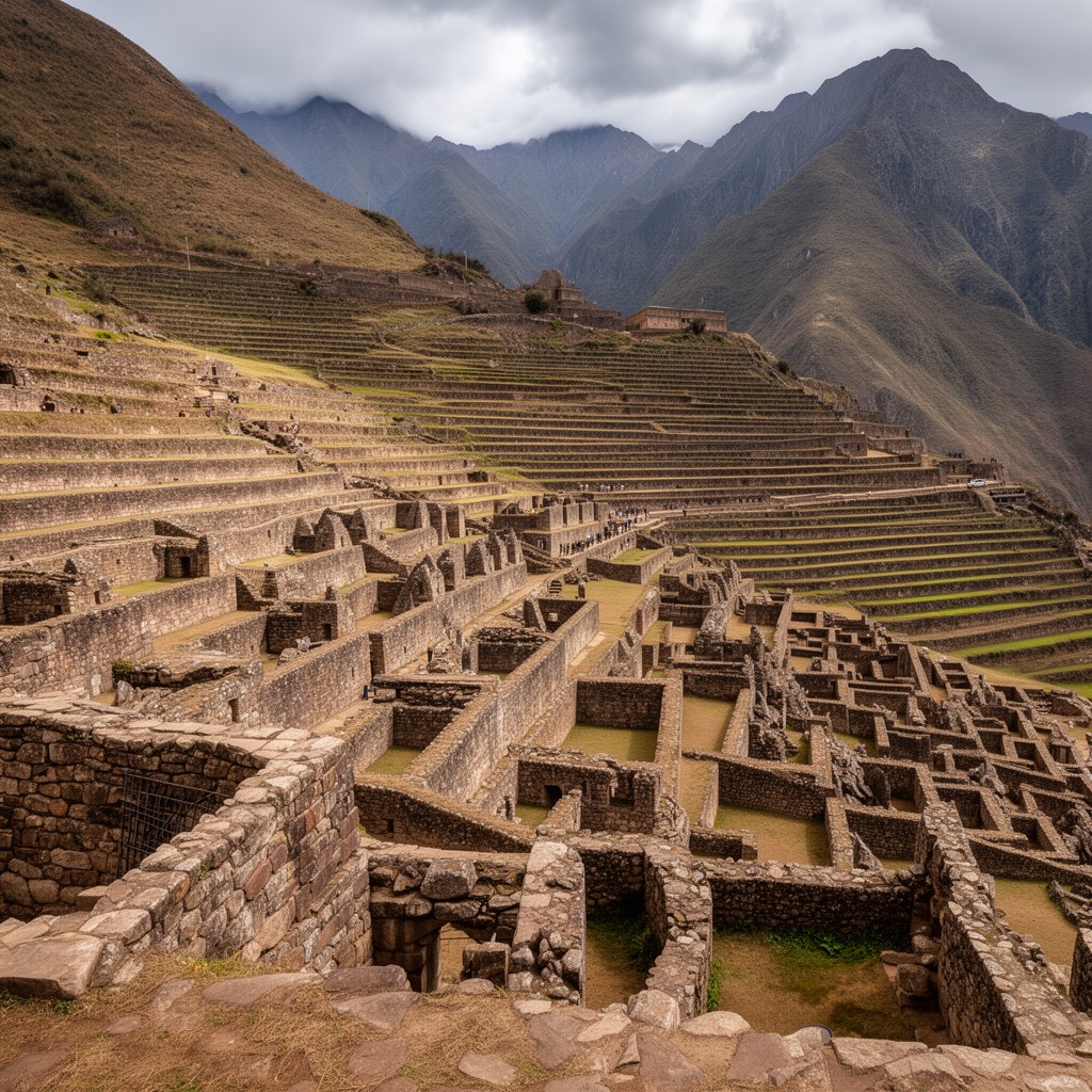 AI-generated illustration of Ollantaytambo archaeological site