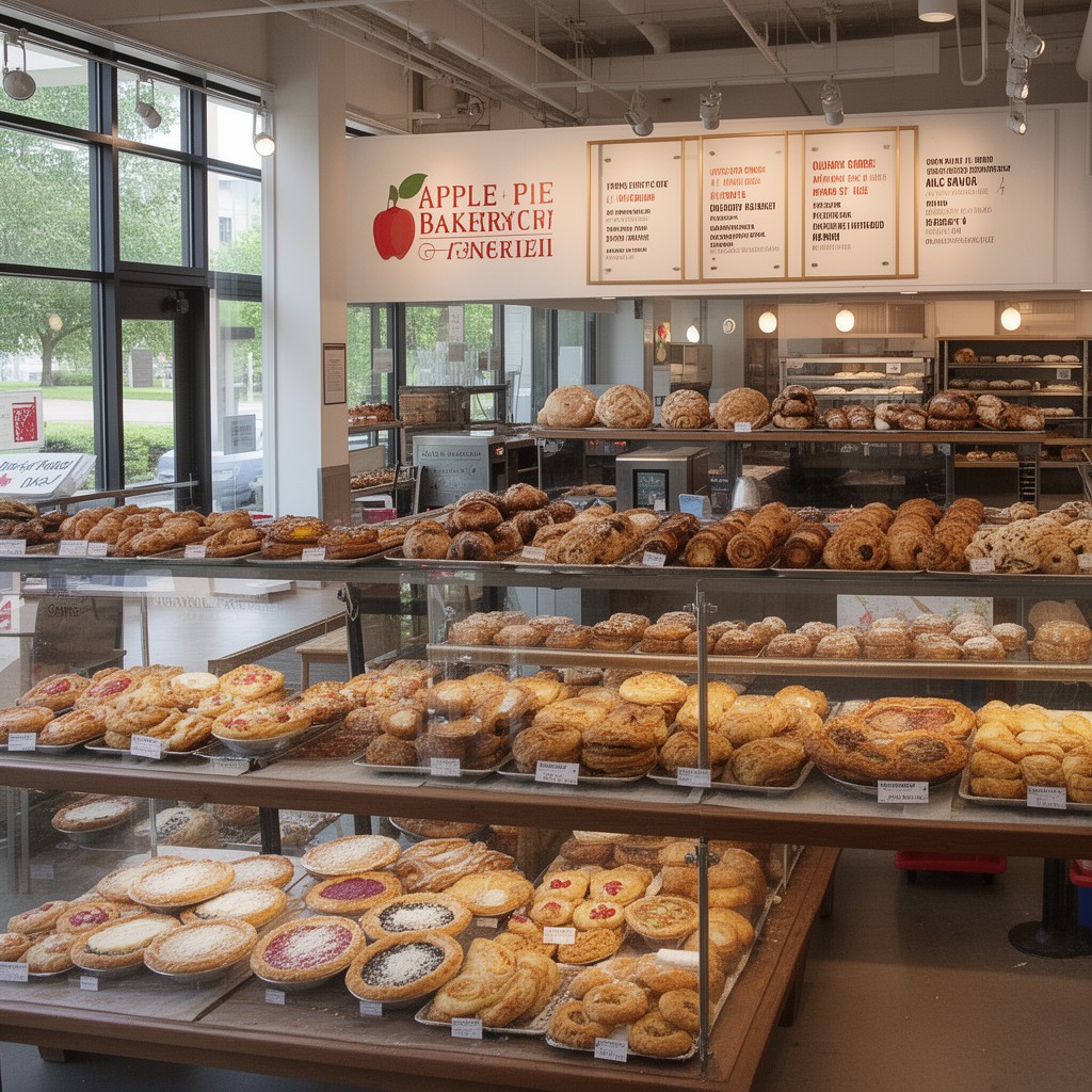 AI-generated illustration of Apple Pie Bakery Café